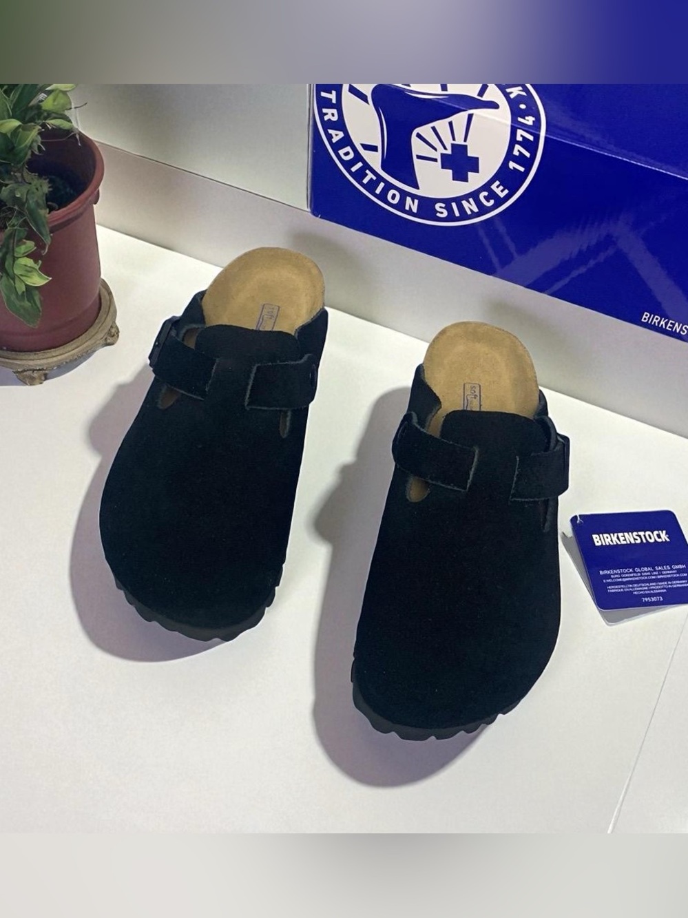 🌈Birkenstock Boston Suede Narrow Clogs - Black Suede
